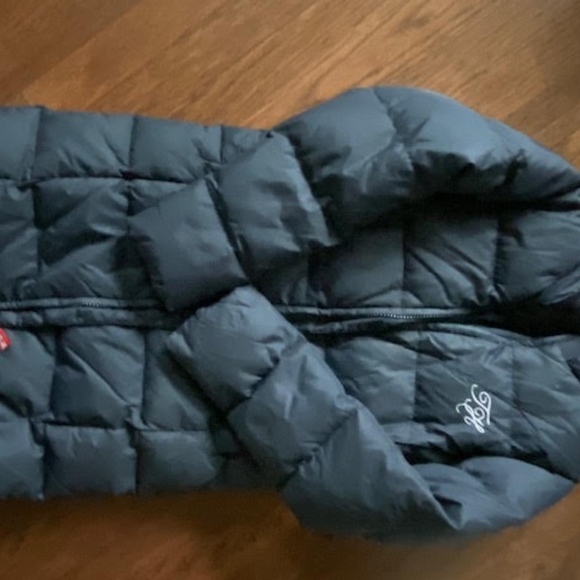 Tommy Hilfiger black puffy 3/4 length coat - Picture 1 of 2